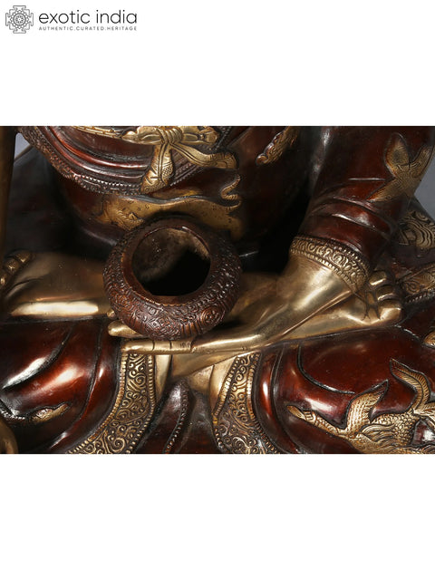 32'' Shakyamuni Buddha With Dragon Engraved | Brass Statue