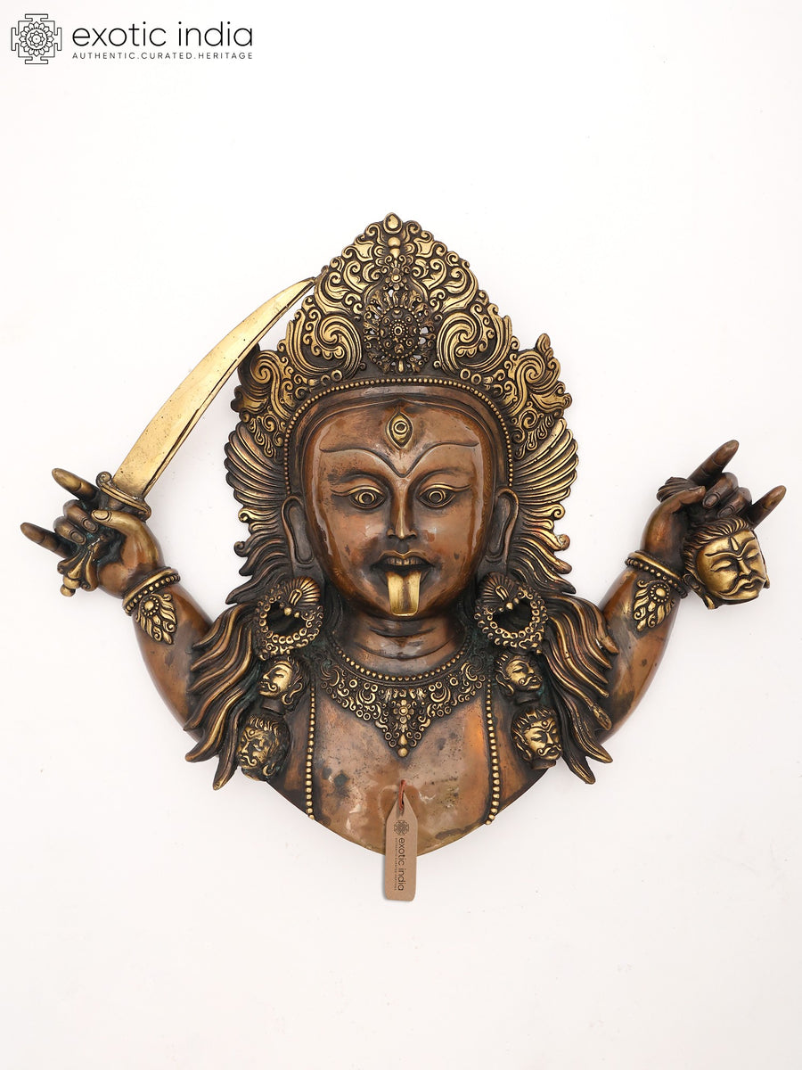 18" Goddess Kali Face Handmade Brass Statue