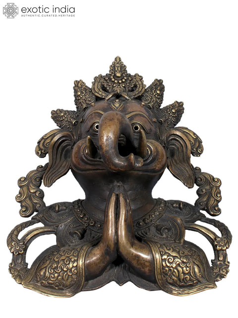 13" Namaskar Ganesha Face from Nepal