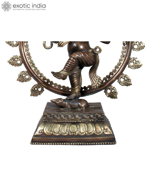 20" Dancing Lord Ganesha Brass Statue from Nepal