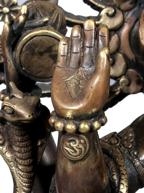 20" Dancing Lord Ganesha Brass Statue from Nepal