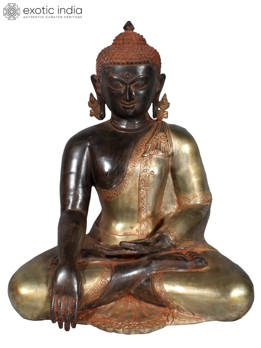 20" Bhumi-Sparsha Buddha Handmade Brass Statue