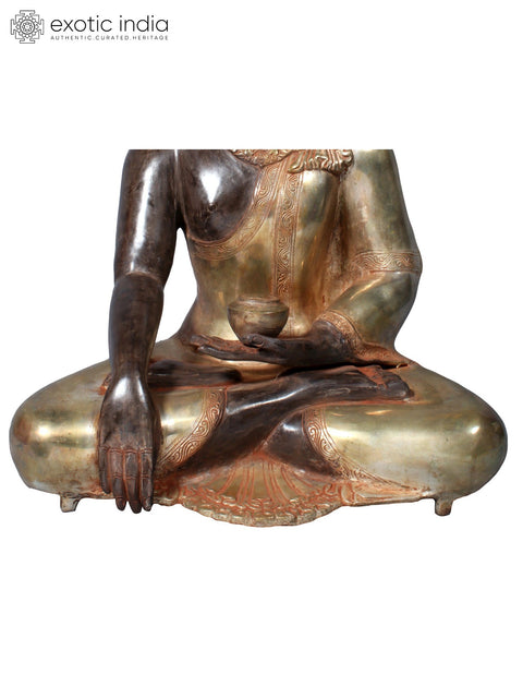 21" Crowned Buddha in Brass