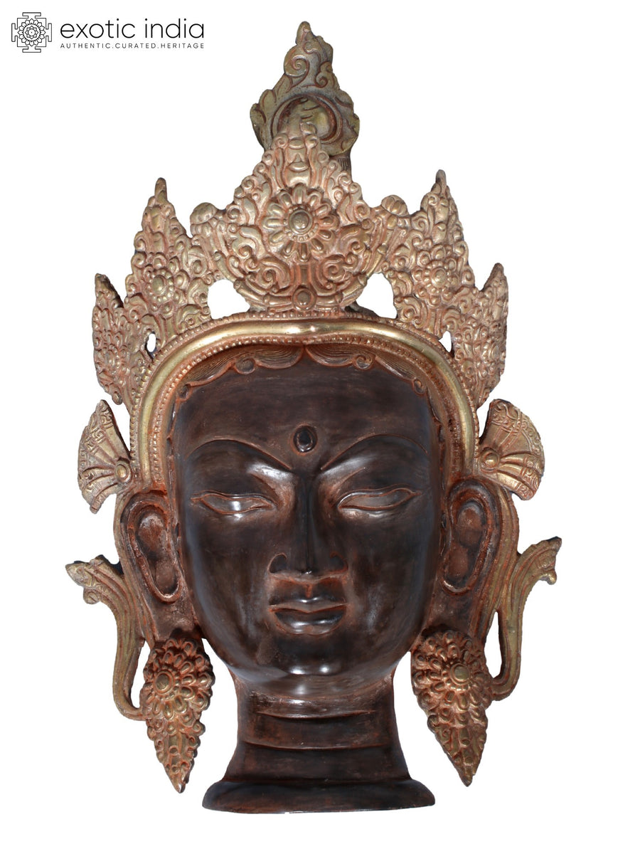 14" Goddess Tara Brass Wall Hanging Head Handmade