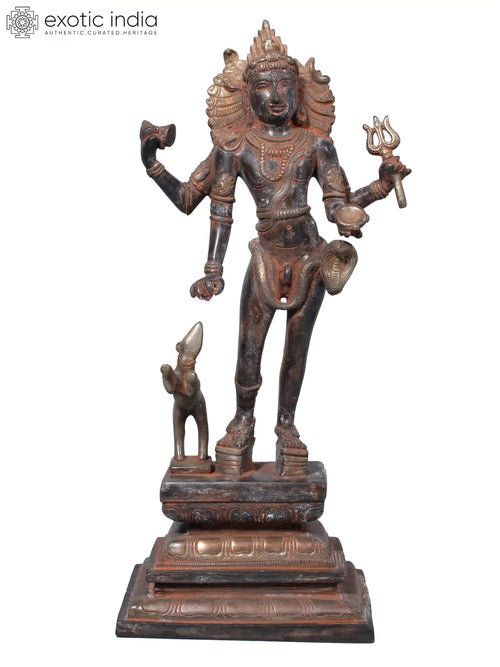 14" Bhairava Shiva Brass Statue for Pooja