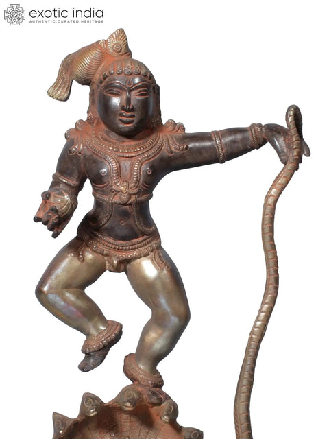 18" Kaliya Krishna in Brass