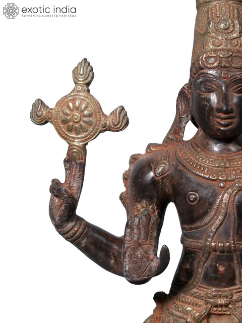 20" Brass Standing Lord Vishnu