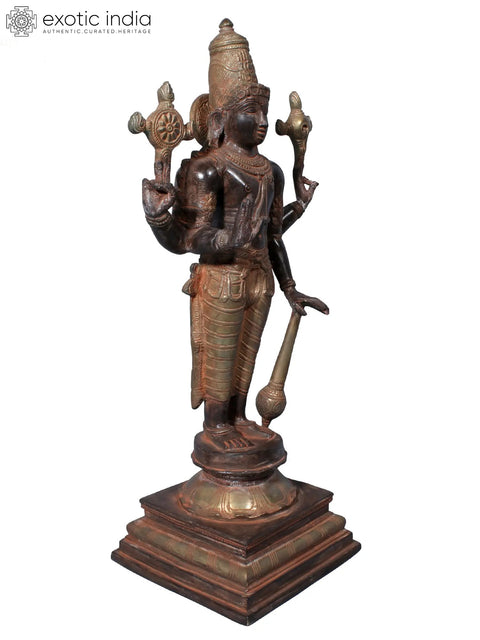 20" Brass Standing Lord Vishnu