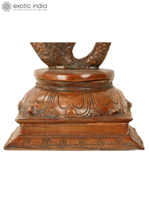 36" Large Shri Kalinga Krishna On Oval Base | Brass
