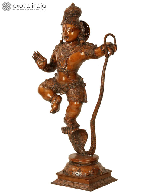 36" Large Shri Kalinga Krishna On Oval Base | Brass