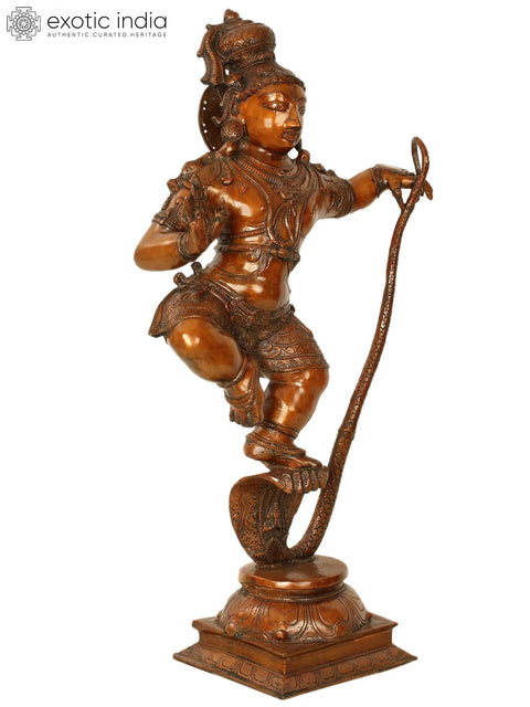 36" Large Shri Kalinga Krishna On Oval Base | Brass