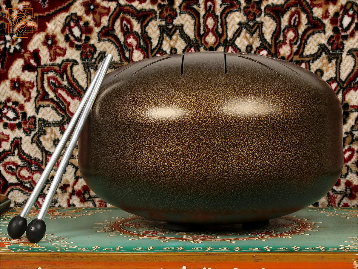10" Magnificent Melodic Hapi Tongue Drum in Brass
