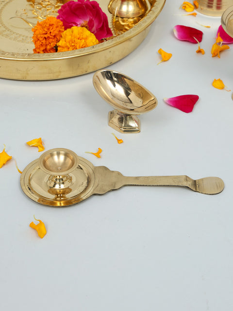 Brass Ganesha Puja Thali Set (15 Pcs)