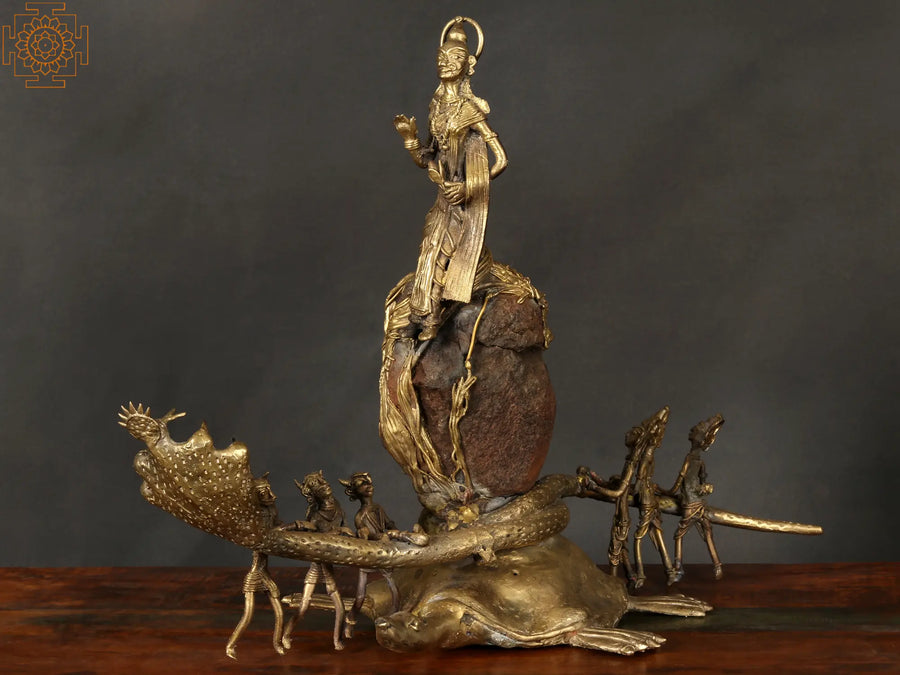 20" Samudra Manthana Tribal Brass Statue