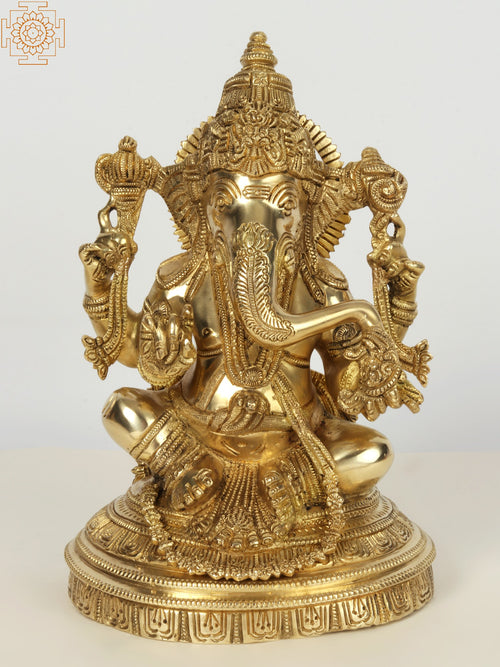 Handmade Brass Ganesha Statue for Pooja Home Decor