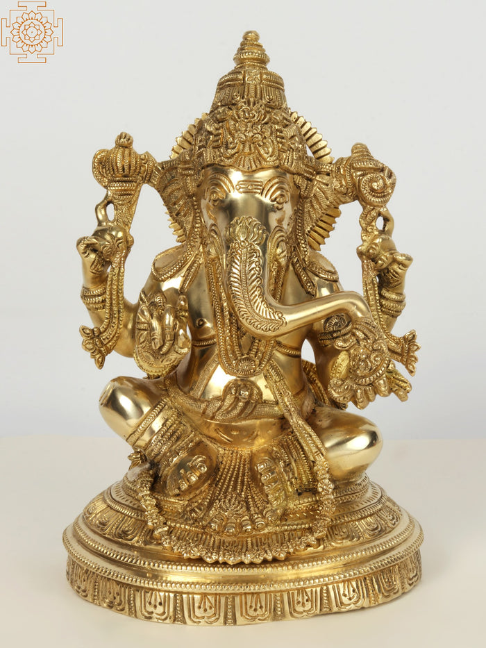 Handmade Brass Ganesha Statue for Pooja Home Decor
