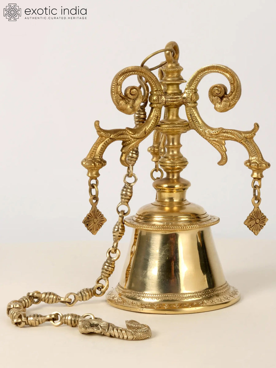 32" Large Brass Hanging Bell for Home Decor