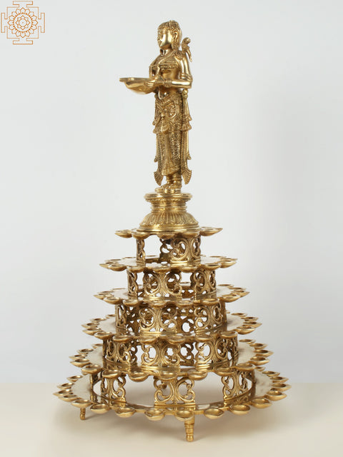 25" Superfine Deep Lakshmi 108 Wicks Lamp