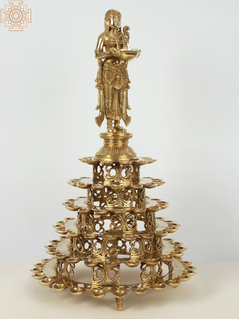 25" Superfine Deep Lakshmi 108 Wicks Lamp