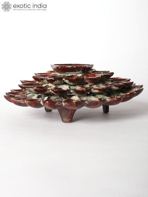 6" Brass Multi Wicks Lamp (Diya)