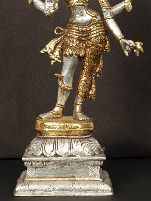 14'' Coloured Ardhanarishvara Standing | Brass Statue