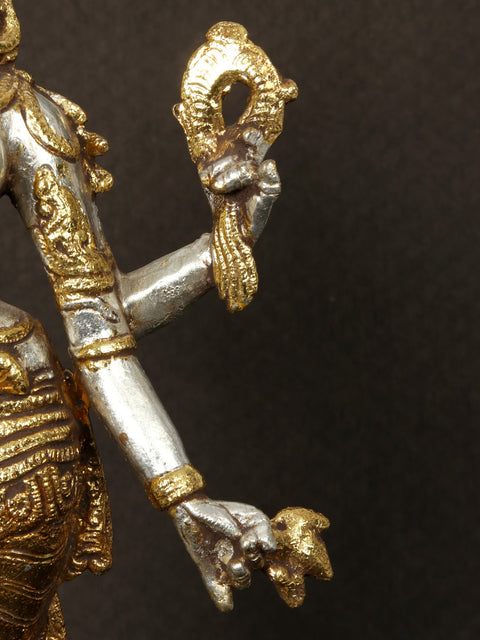 14'' Coloured Ardhanarishvara Standing | Brass Statue