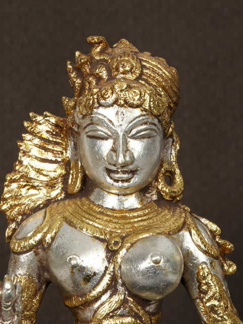 14'' Coloured Ardhanarishvara Standing | Brass Statue