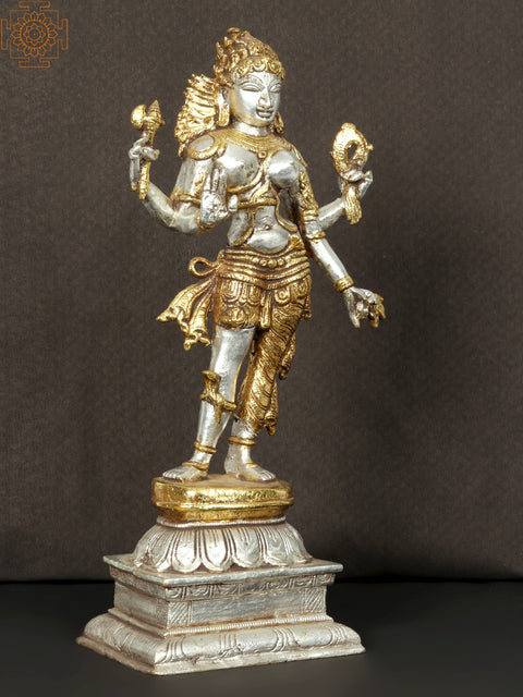14'' Coloured Ardhanarishvara Standing | Brass Statue