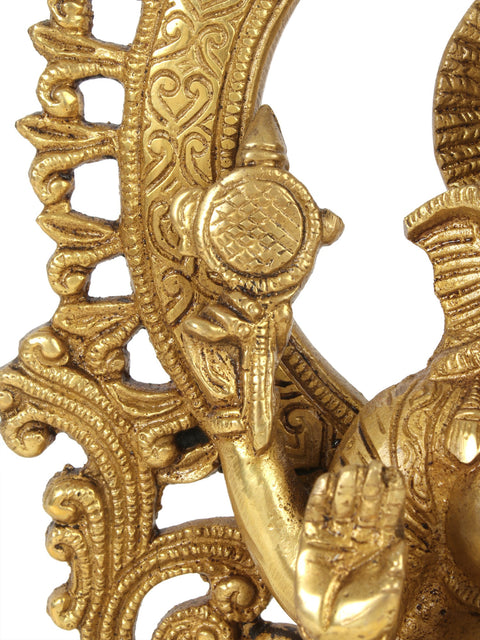10'' Hindu God Ganesha With Arch | Brass