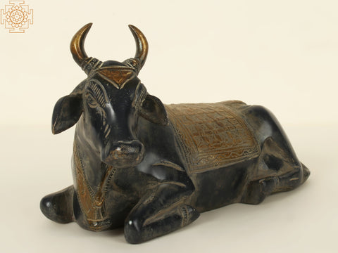 10'' Shiva Vahana Nandi Seated | Brass