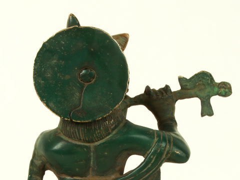 9'' Shri Krishna Playing Flute | Brass Patina