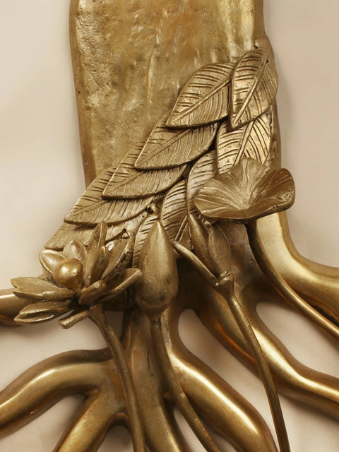 44" Large Brass Tree of Life with Butterflies | Wall Hanging