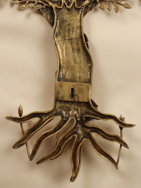 44" Large Brass Tree of Life with Butterflies | Wall Hanging