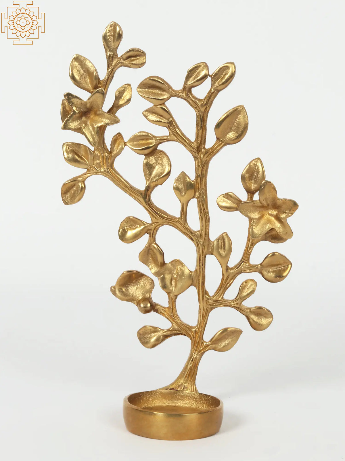 Designer Tree Shaped Candle Holder | Brass