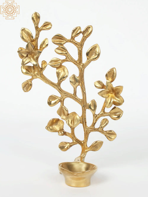 Designer Tree Shaped Brass Deepam for Pooja