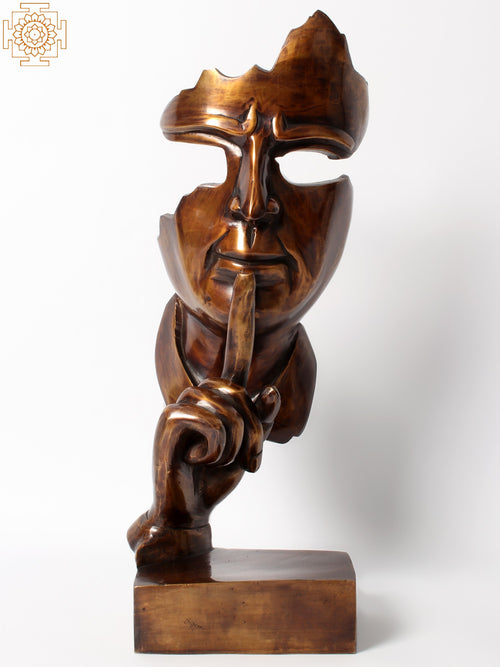 20" Silent Man Brass Statue Home Decor