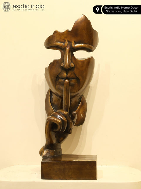 20'' Silent Man Brass Table Piece | Home Decor