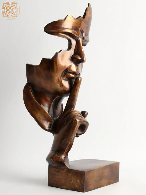 20'' Silent Man Brass Table Piece | Home Decor