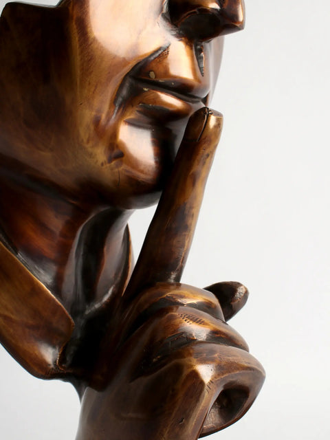 20'' Silent Man Brass Table Piece | Home Decor