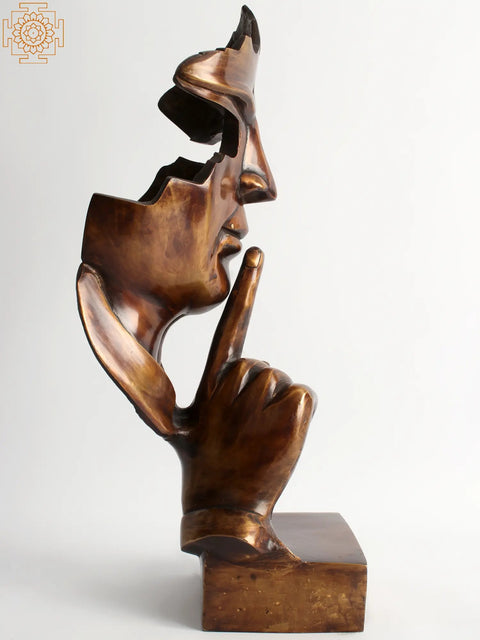 20'' Silent Man Brass Table Piece | Home Decor