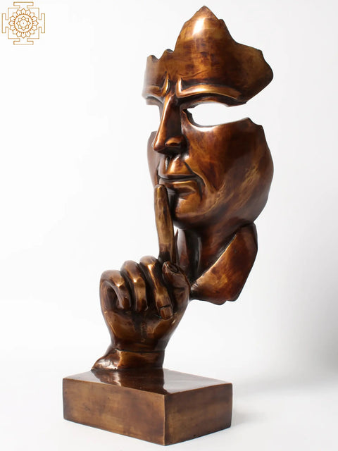 20'' Silent Man Brass Table Piece | Home Decor