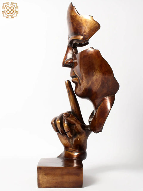 20'' Silent Man Brass Table Piece | Home Decor