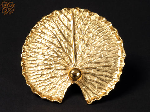 4" Small Brass with Gold Plated Lotus Dish | Wall Decor