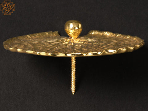4" Small Brass with Gold Plated Lotus Dish | Wall Decor
