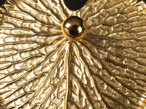 4" Small Brass with Gold Plated Lotus Dish | Wall Decor