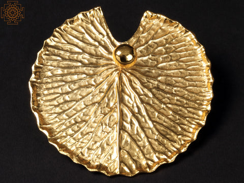 4" Small Brass with Gold Plated Lotus Dish | Wall Decor