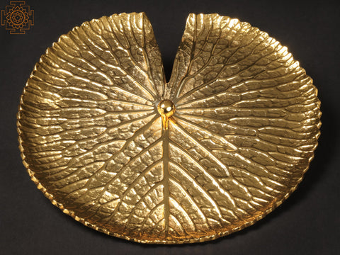 11" Brass with Gold Plated Lotus Plate | Wall Decor