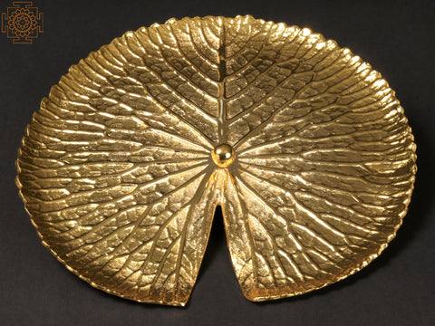 11" Brass with Gold Plated Lotus Plate | Wall Decor