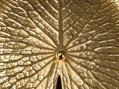 11" Brass with Gold Plated Lotus Plate | Wall Decor