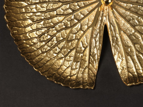 11" Brass with Gold Plated Lotus Plate | Wall Decor
